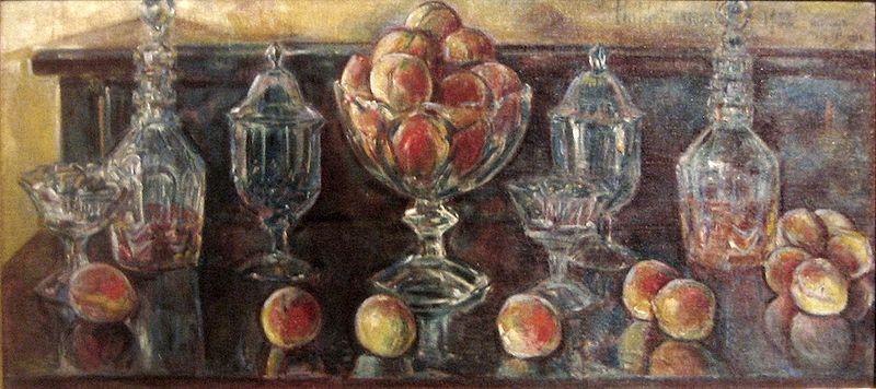 Childe Hassam Still Life with Peaches and Old Glass Sweden oil painting art